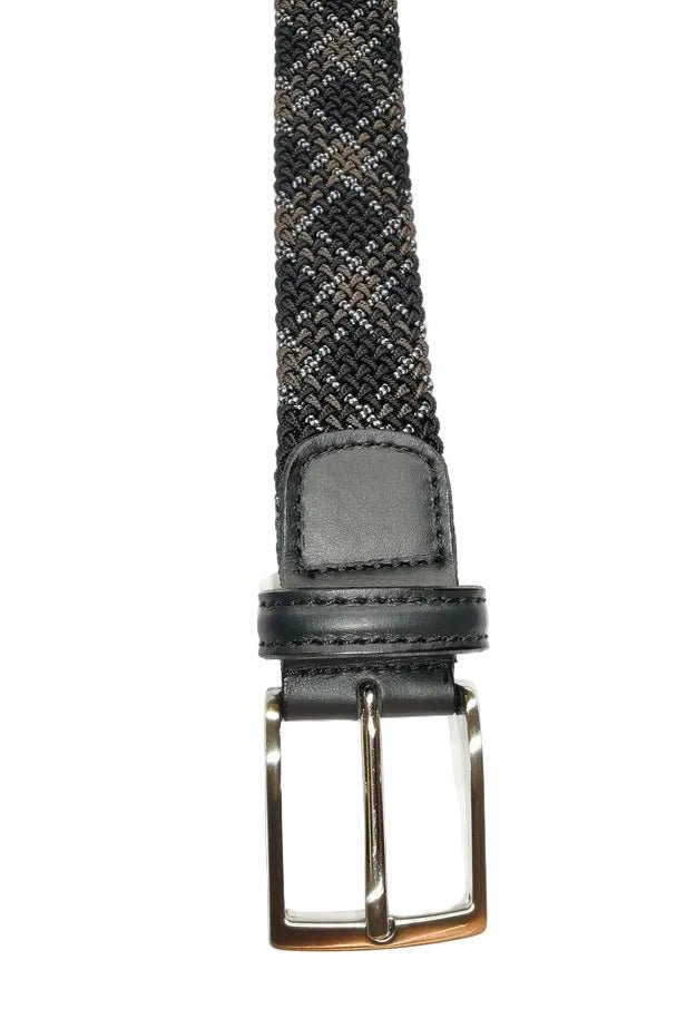 Cintura elasticizzata Pelletteria Allegrini Filippo 6177/7375 blu/grigio var8 - Pelletteria Allegrini