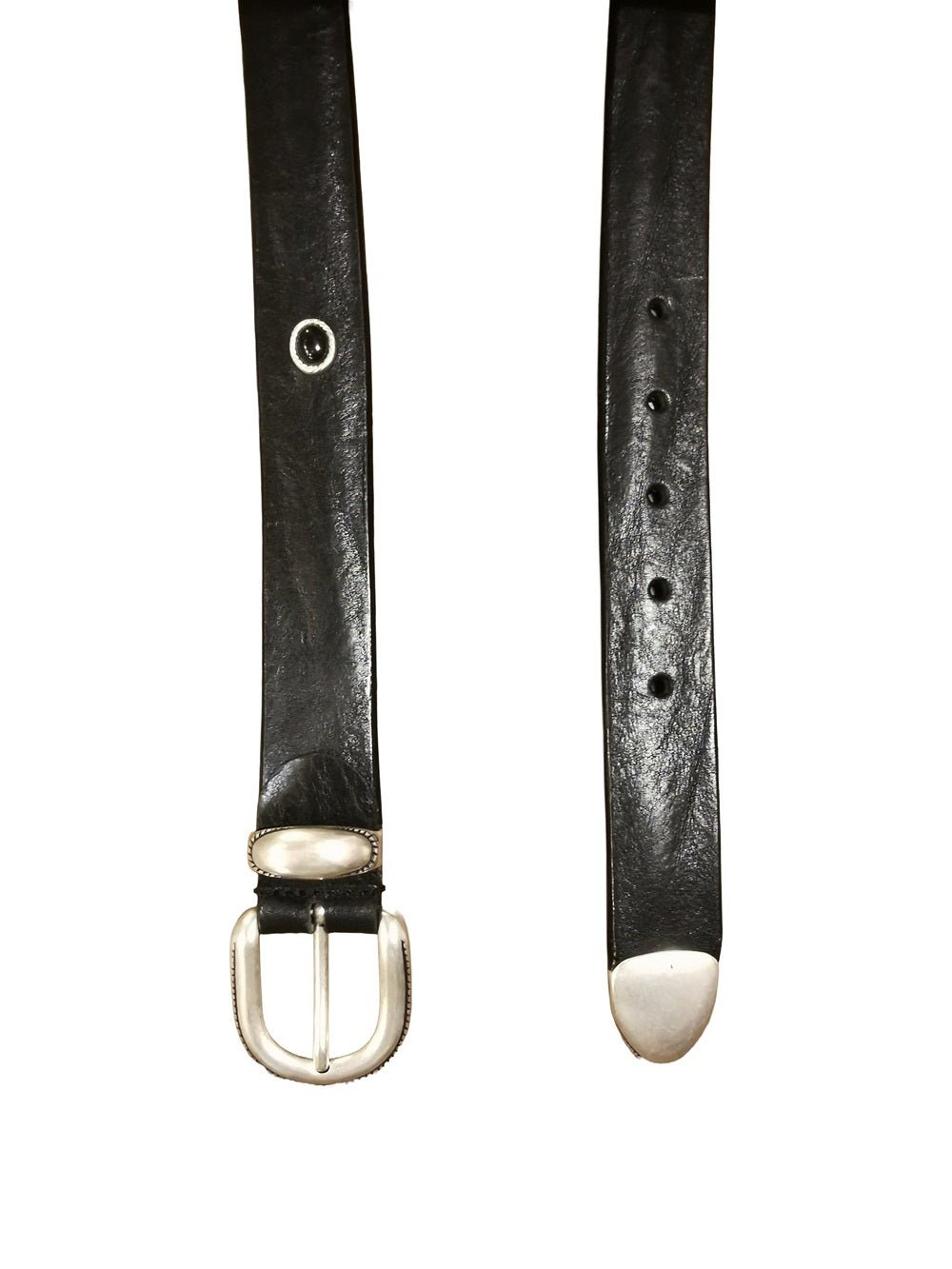 Cintura in cuoio con borchie e pietre Pelletteria Allegrini Filippo 2568 Nero - Pelletteria Allegrini
