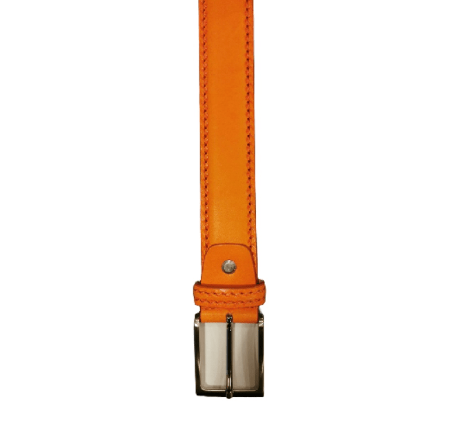 Cintura in Cuoio da uomo Pelletteria Allegrini Filippo C102CUO MARCAPUNTO arancio - Pelletteria Allegrini