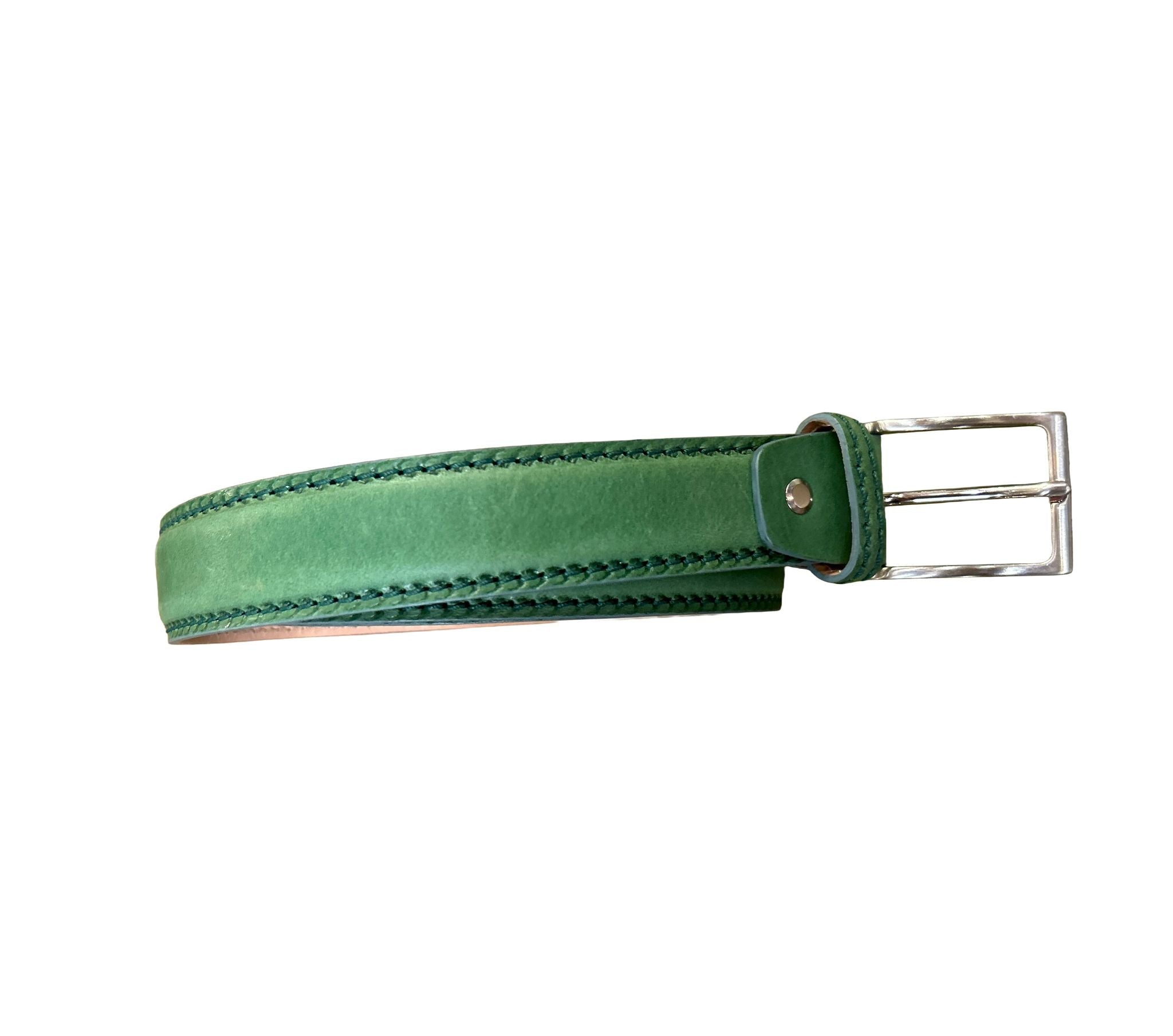 Cintura in Cuoio da uomo Pelletteria Allegrini Filippo C102CUO MARCAPUNTO verde - Pelletteria Allegrini