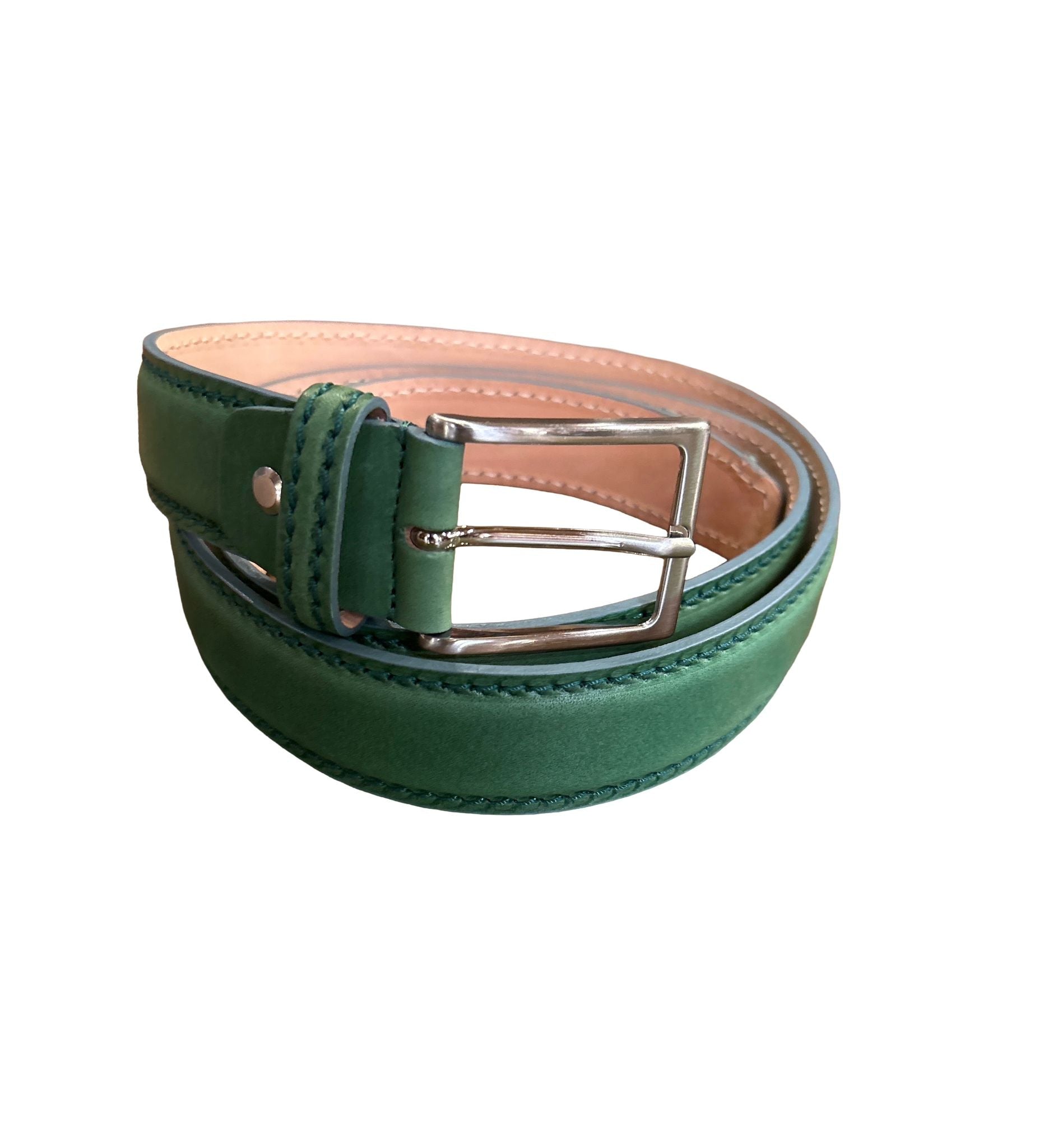 Cintura in Cuoio da uomo Pelletteria Allegrini Filippo C102CUO MARCAPUNTO verde - Pelletteria Allegrini