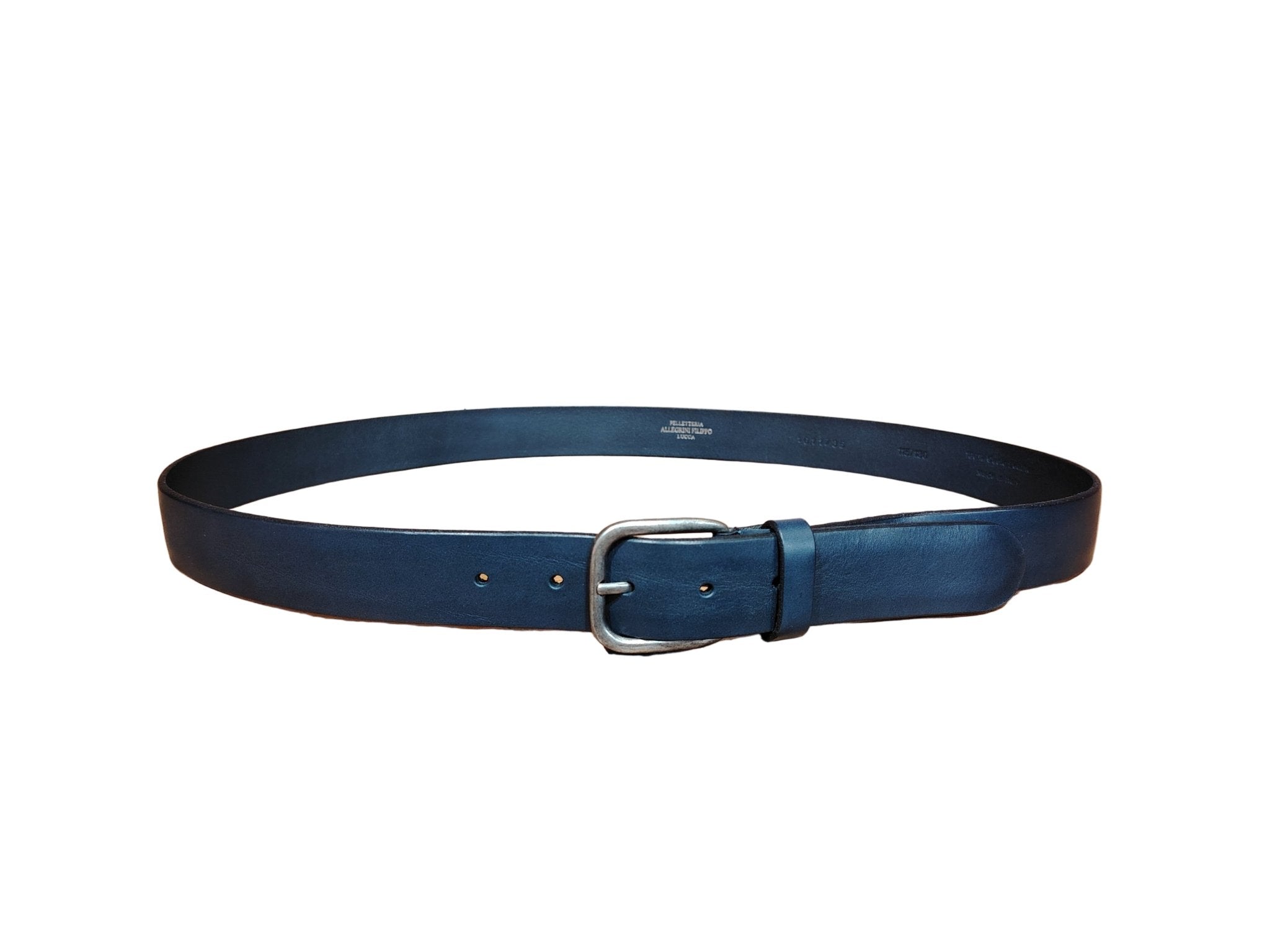 Cintura in cuoio Pelletteria Allegrini Filippo 1611/35 Blu - Pelletteria Allegrini