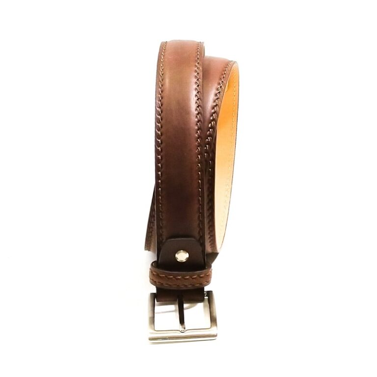Cintura in Cuoio uomo Pelletteria Allegrini Filippo C102CUO MARCAPUNTO testa di moro - Pelletteria Allegrini