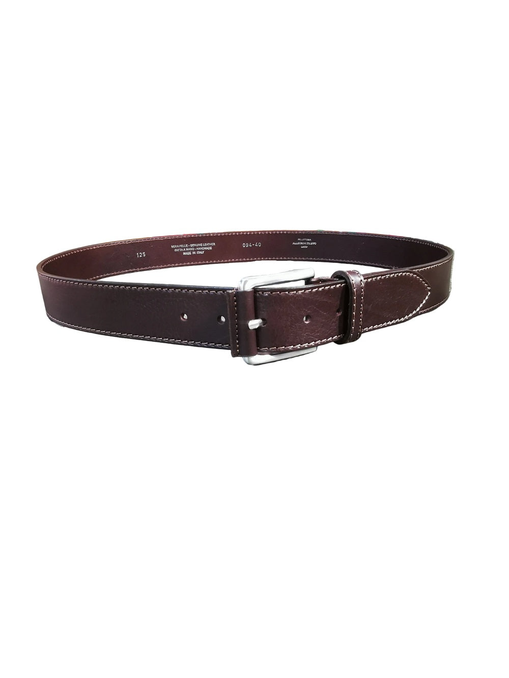 Cintura in pelle alta 4 cm Pelletteria Allegrini Filippo 094/40 Testa di moro