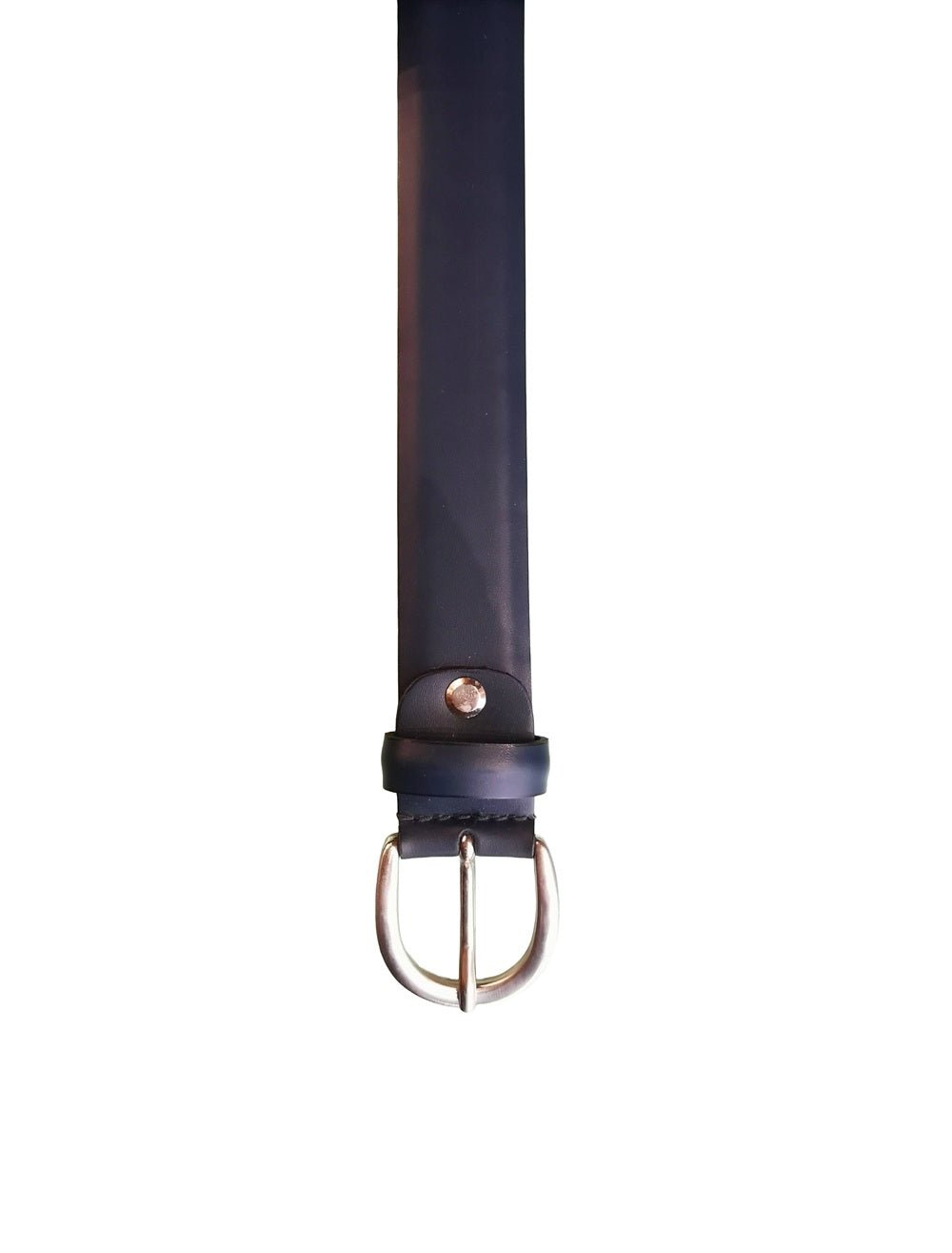 Cintura in pelle con fibbia arrotondata Pelletteria Allegrini Filippo 5102 Blu - Pelletteria Allegrini