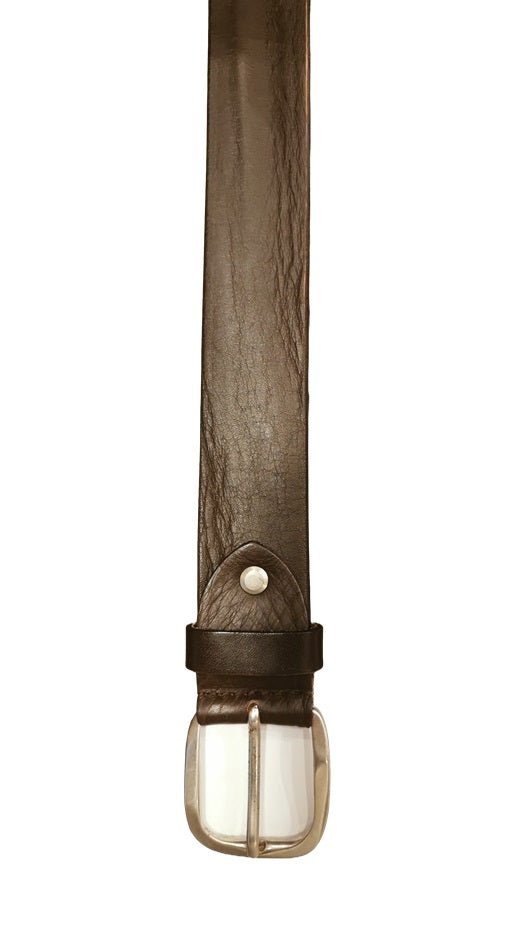 Cintura in pelle effetto vintage Pelletteria Allegrini Filippo 2277/35 Testa di moro - Pelletteria Allegrini