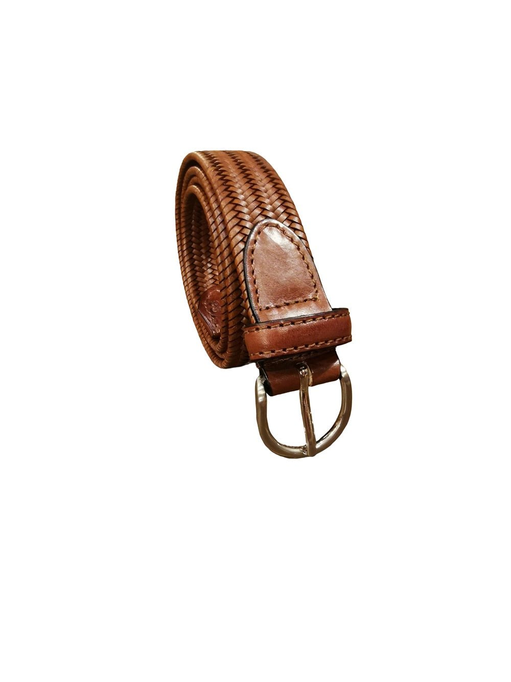 Cintura in pelle intrecciata elasticizzata Pelletteria Allegrini Filippo 6135/30STOCK Cuoio - Pelletteria Allegrini