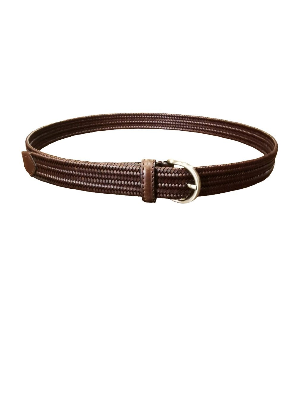 Cintura in pelle intrecciata elasticizzata Pelletteria Allegrini Filippo 6135/30STOCK Marrone - Pelletteria Allegrini