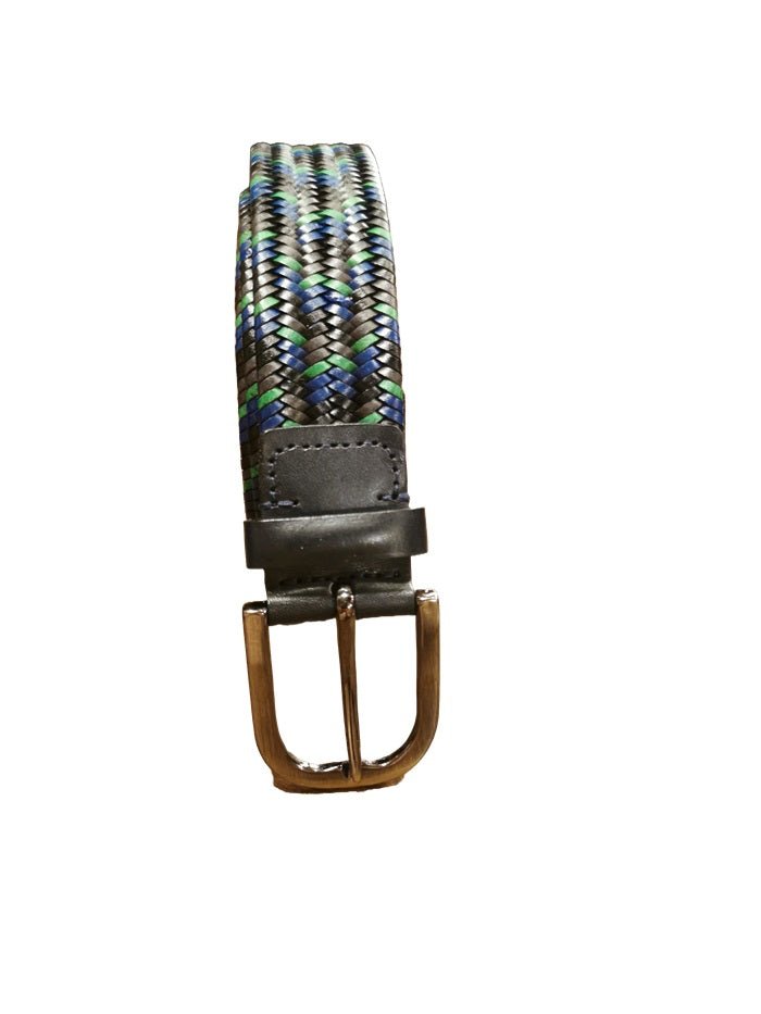 Cintura in pelle intrecciata Pelletteria Allegrini Filippo STD142 Marine - Pelletteria Allegrini