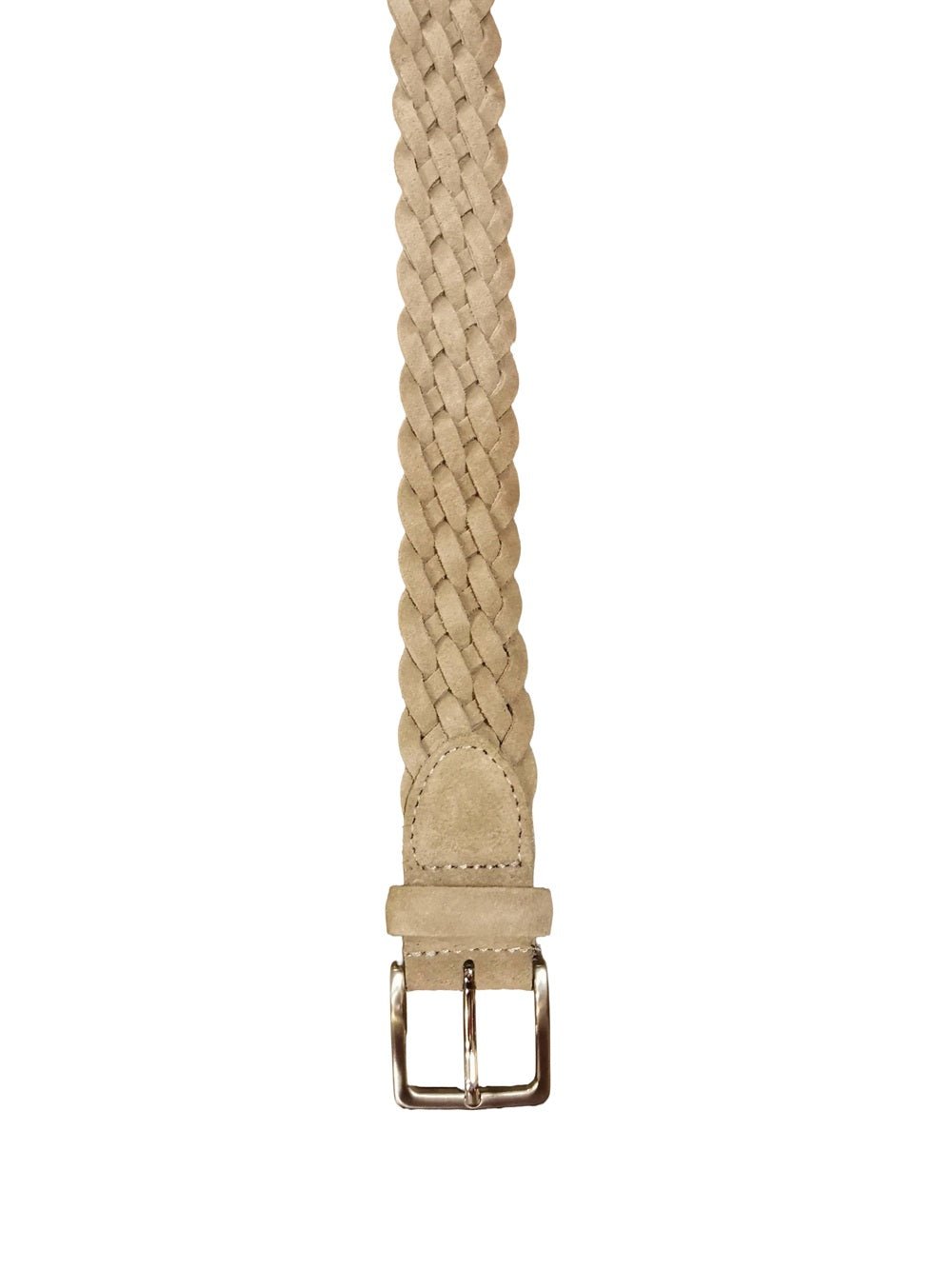 Cintura in pelle scamosciata intrecciata Pelletteria Allegrini Filippo 6121/3765 Tortora - Pelletteria Allegrini