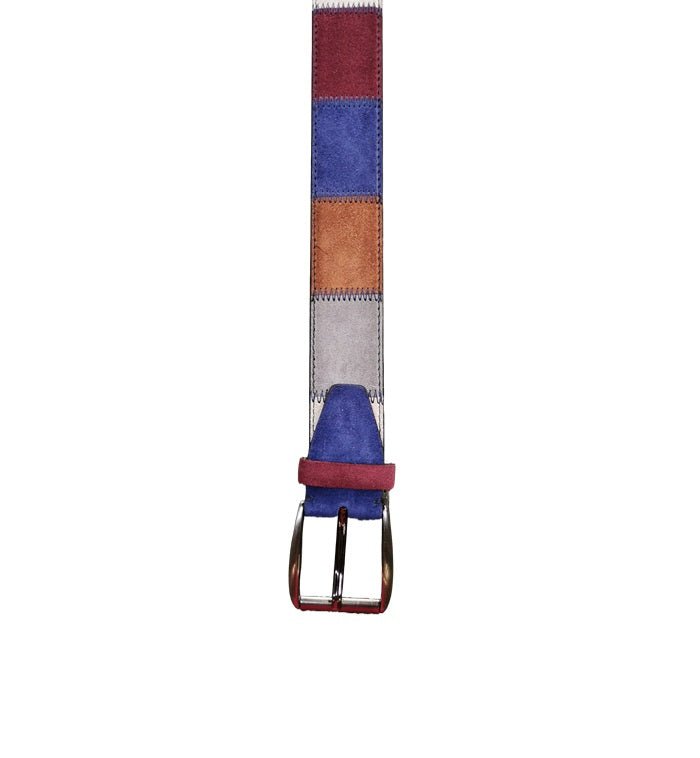 Cintura in pelle scamosciata patchwork Pelletteria Allegrini Filippo CSC59 cammello - Pelletteria Allegrini
