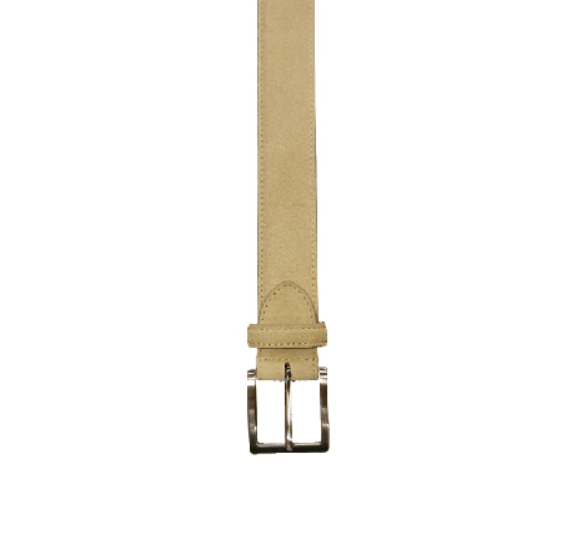 Cintura in pelle scamosciata Pelletteria Allegrini Filippo 728 beige - Pelletteria Allegrini