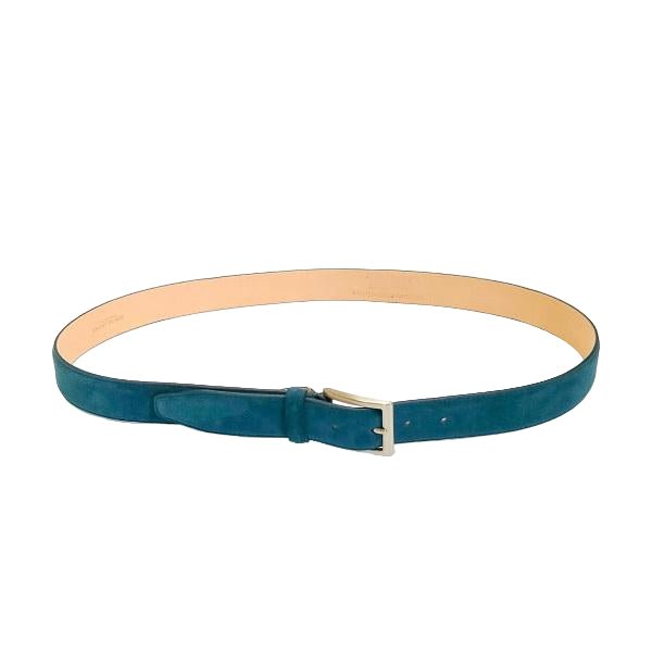 Cintura in pelle scamosciata Pelletteria Allegrini Filippo 728 blu - Pelletteria Allegrini