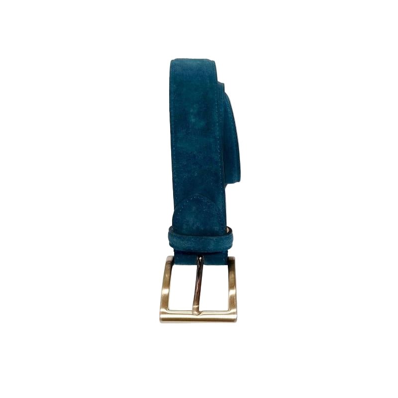 Cintura in pelle scamosciata Pelletteria Allegrini Filippo 728 blu - Pelletteria Allegrini