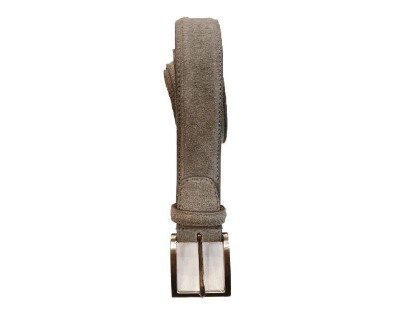 Cintura in pelle scamosciata Pelletteria Allegrini Filippo 728 grigio - Pelletteria Allegrini