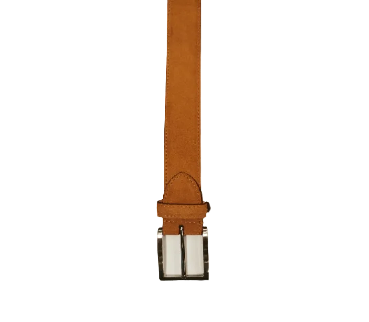Cintura in pelle scamosciata Pelletteria Allegrini Filippo 728 ruggine - Pelletteria Allegrini