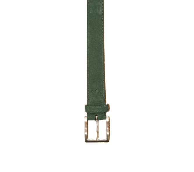 Cintura in pelle scamosciata Pelletteria Allegrini Filippo 728 verde - Pelletteria Allegrini