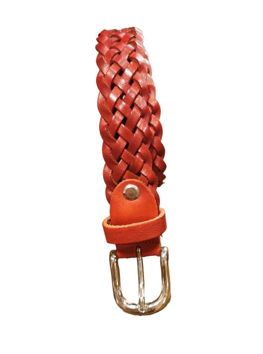 Cintura intrecciata alta 2,5 cm Pelletteria Allegrini Filippo SPIGA6CAPI Amaranto - Pelletteria Allegrini