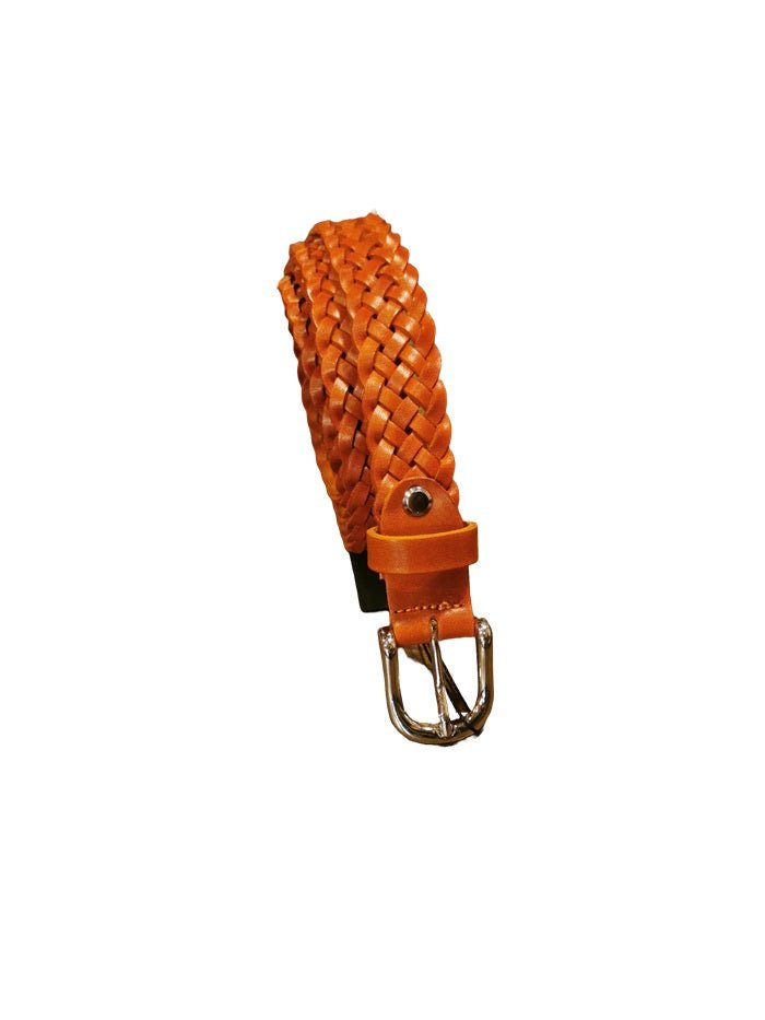 Cintura intrecciata alta 2,5 cm Pelletteria Allegrini Filippo SPIGA6CAPI Arancio - Pelletteria Allegrini