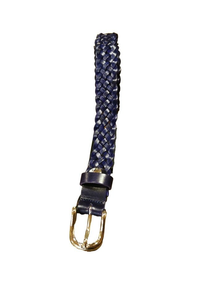 Cintura intrecciata alta 2,5 cm Pelletteria Allegrini Filippo SPIGA6CAPI Cobalto - Pelletteria Allegrini