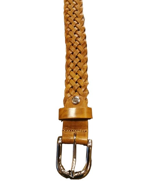 Cintura intrecciata alta 2,5 cm Pelletteria Allegrini Filippo SPIGA6CAPI Cuoio - Pelletteria Allegrini