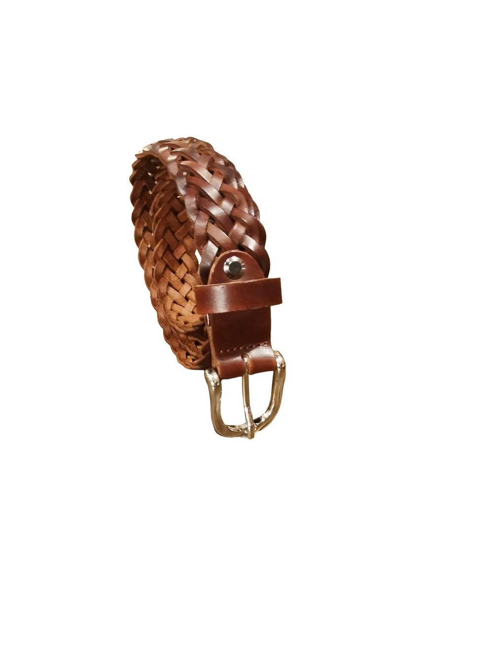 Cintura intrecciata alta 2,5 cm Pelletteria Allegrini Filippo SPIGA6CAPI Marrone anticato - Pelletteria Allegrini