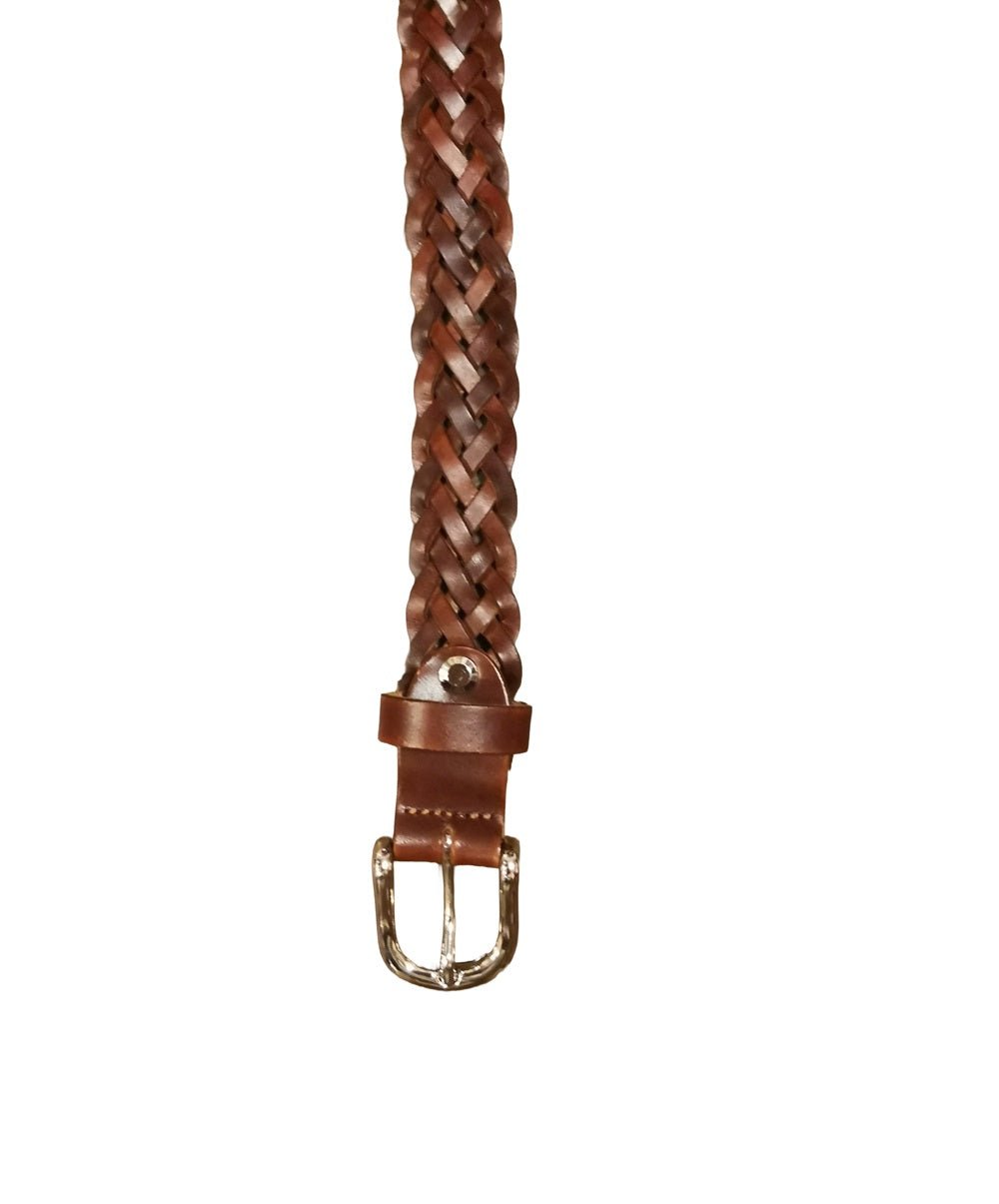 Cintura intrecciata alta 2,5 cm Pelletteria Allegrini Filippo SPIGA6CAPI Marrone anticato - Pelletteria Allegrini
