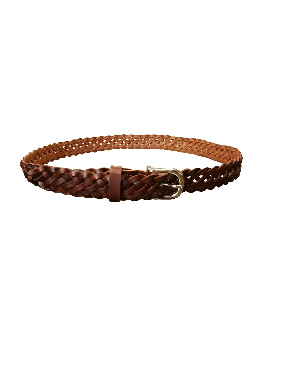 Cintura intrecciata alta 2,5 cm Pelletteria Allegrini Filippo SPIGA6CAPI Marrone anticato - Pelletteria Allegrini