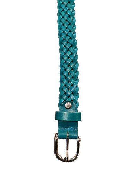 Cintura intrecciata alta 2,5 cm Pelletteria Allegrini Filippo SPIGA6CAPI Turchese - Pelletteria Allegrini