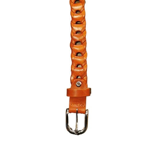 Cintura intrecciata alta 2,5 Pelletteria Allegrini Filippo TONDINO2501 Arancio - Pelletteria Allegrini