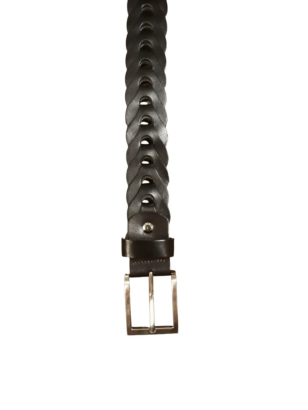 Cintura intrecciata alta 3,5 cm Pelletteria Allegrini Filippo PERA Cacao - Pelletteria Allegrini
