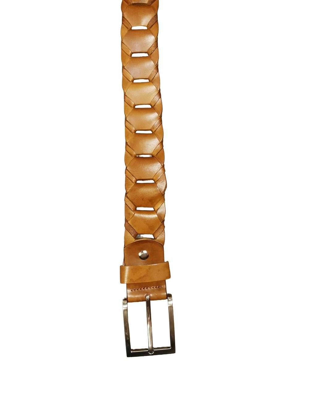 Cintura intrecciata alta 3,5 cm Pelletteria Allegrini Filippo TONDINO35 Cuoio - Pelletteria Allegrini