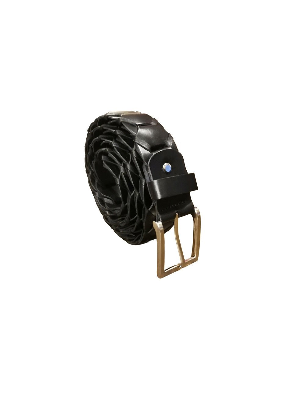 Cintura intrecciata alta 3,5 cm Pelletteria Allegrini Filippo TONDINO35 Nero - Pelletteria Allegrini