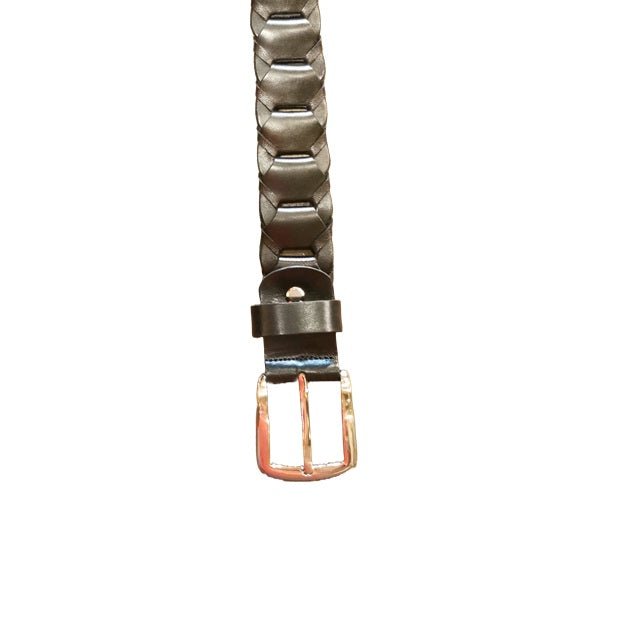 Cintura intrecciata alta 3,5 cm Pelletteria Allegrini Filippo TONDINO35 Nero - Pelletteria Allegrini