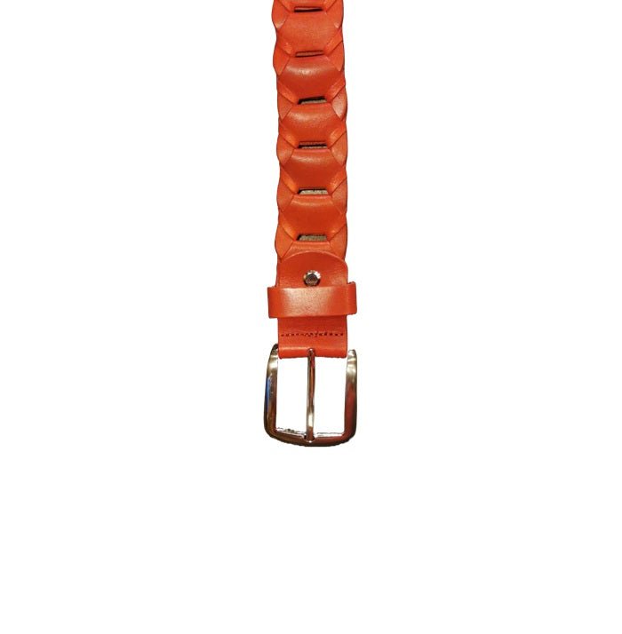 Cintura intrecciata alta 3,5 cm Pelletteria Allegrini Filippo TONDINO35 Rosso - Pelletteria Allegrini