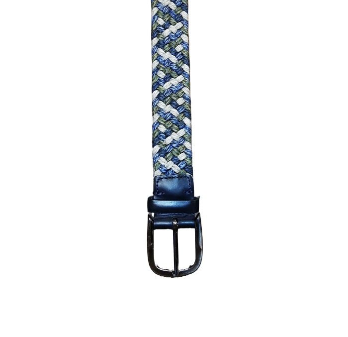 Cintura intrecciata elasticizzata Pelletteria Allegrini Filippo SR029A giada - Pelletteria Allegrini