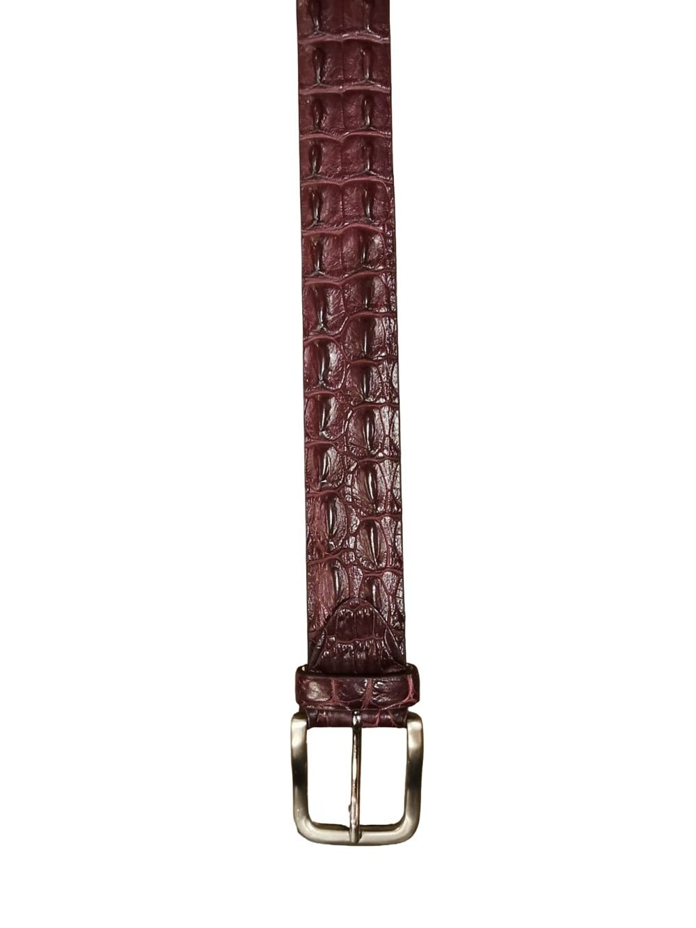 Cintura uomo in schiena di vero coccodrillo Pelletteria Allegrini Filippo C326 Bordeaux - Pelletteria Allegrini