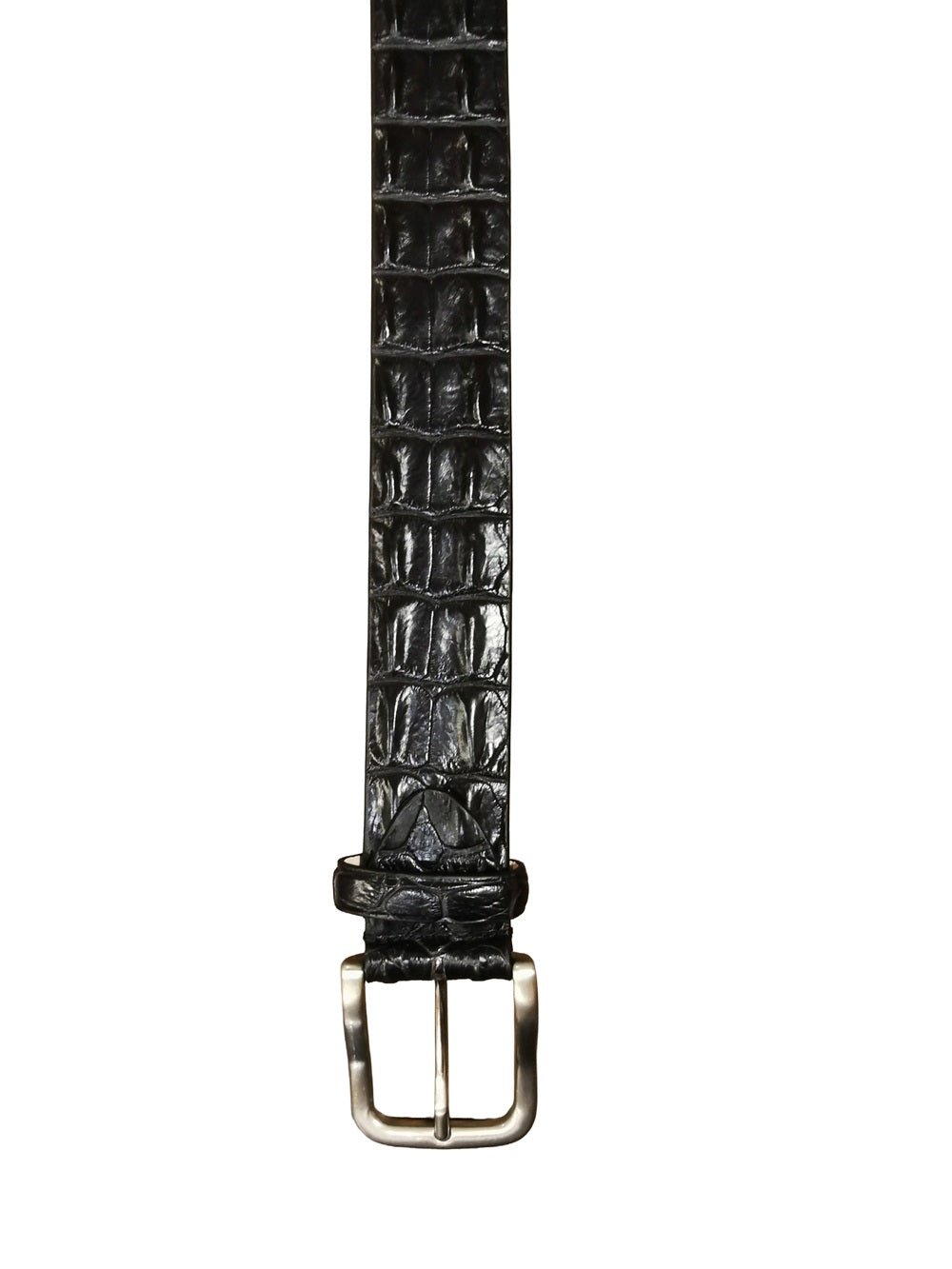 Cintura uomo in schiena di vero coccodrillo Pelletteria Allegrini Filippo C326 Nero - Pelletteria Allegrini