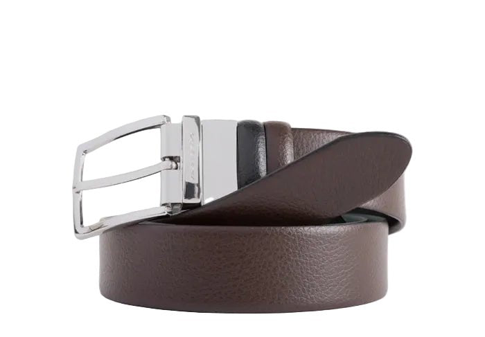 Cintura uomo reversibile con fibbia ad ardiglione Piquadro CU4209MO Nero/Marrone - Pelletteria Allegrini