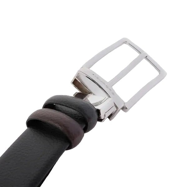 Cintura uomo reversibile con fibbia ad ardiglione Piquadro CU4209MO Nero/Marrone - Pelletteria Allegrini