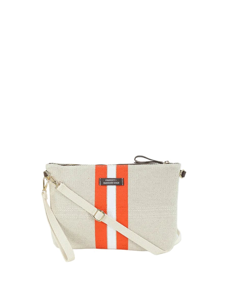 Clutch in tessuto Manikomio Orange - Pelletteria Allegrini