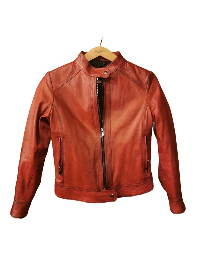 Giacca donna in pelle Pelletteria Allegrini Filippo GAYA Rosso - Pelletteria Allegrini