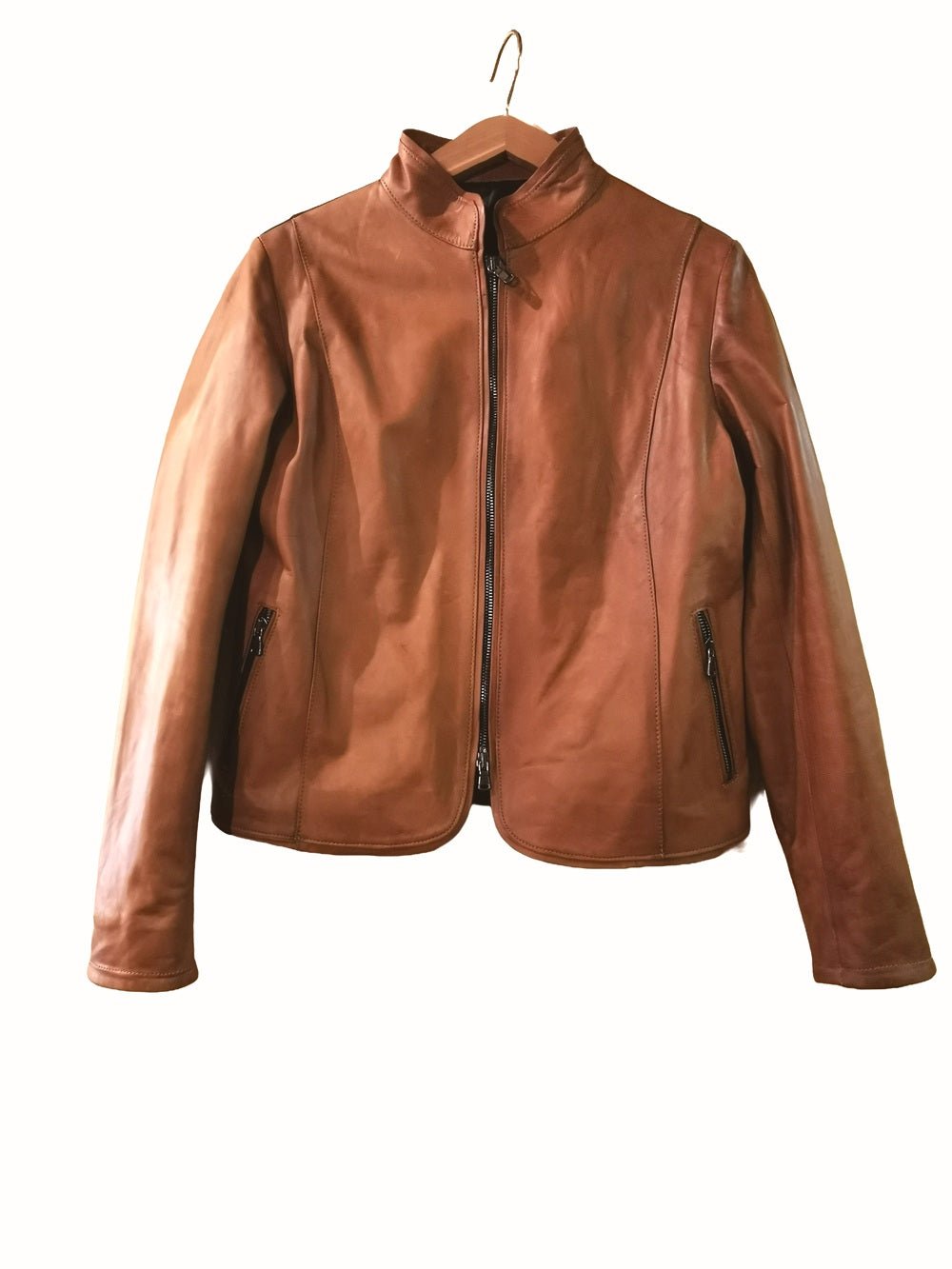 Giacca in pelle donna Pelletteria Allegrini Filippo 783 cuoio - Pelletteria Allegrini