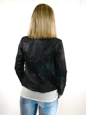 Giacca in pelle donna Pelletteria Allegrini Filippo IRMA Z Nero - Pelletteria Allegrini