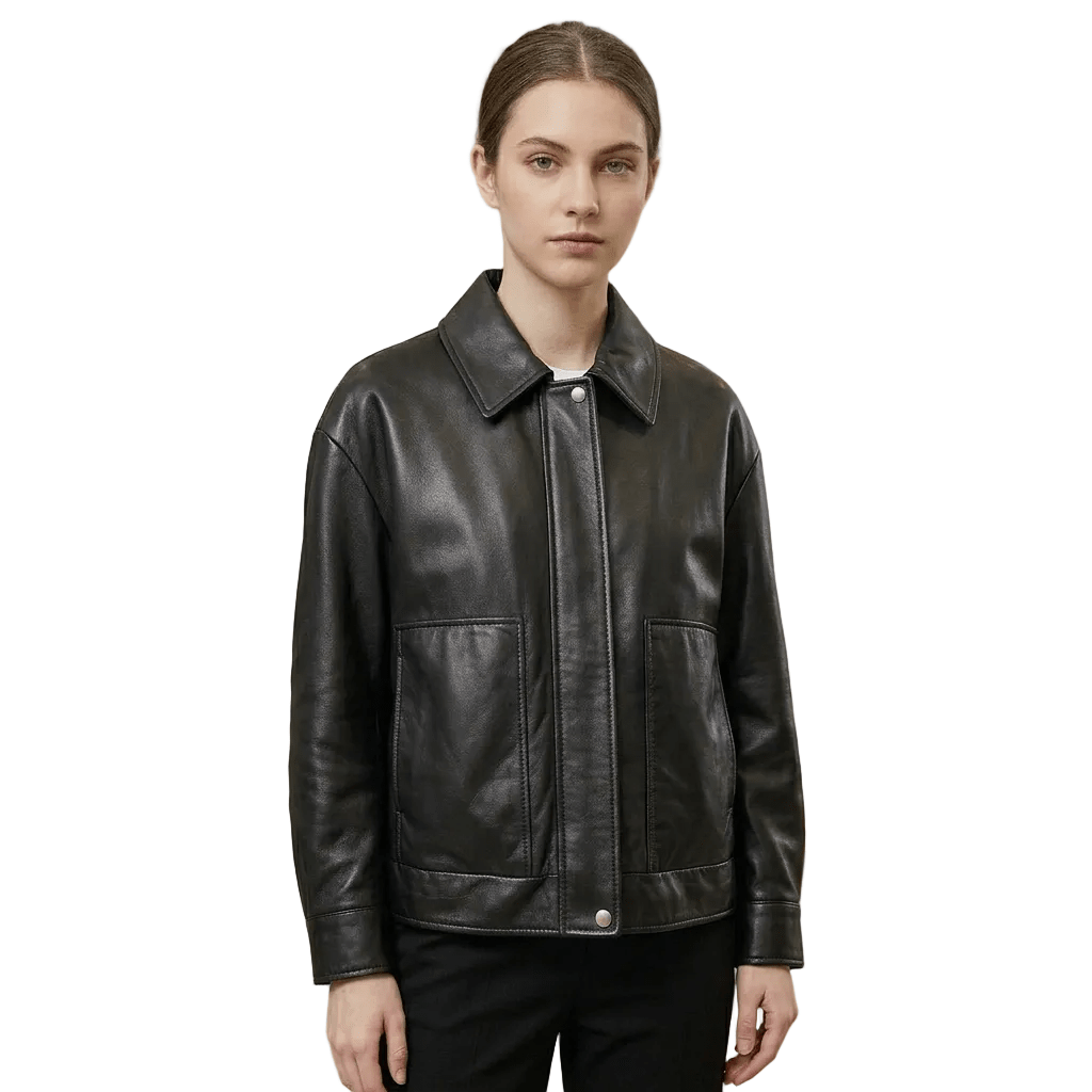 Giacca in pelle donna Pelletteria Allegrini Filippo NOA Jap Nero - Pelletteria Allegrini