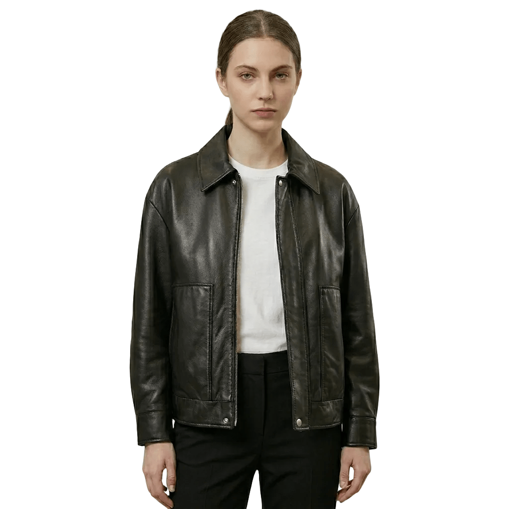 Giacca in pelle donna Pelletteria Allegrini Filippo NOA Jap Nero - Pelletteria Allegrini