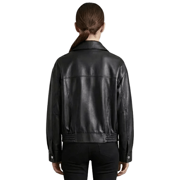 Giacca in pelle donna Pelletteria Allegrini Filippo NOA Jap Nero - Pelletteria Allegrini