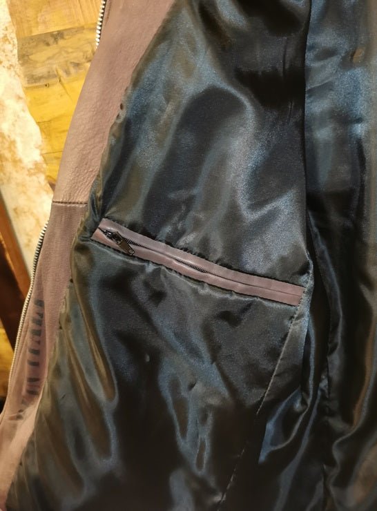 Giacca in pelle tamponata a mano Pelletteria Allegrini Filippo TAORMINA ROCK Tek - Pelletteria Allegrini