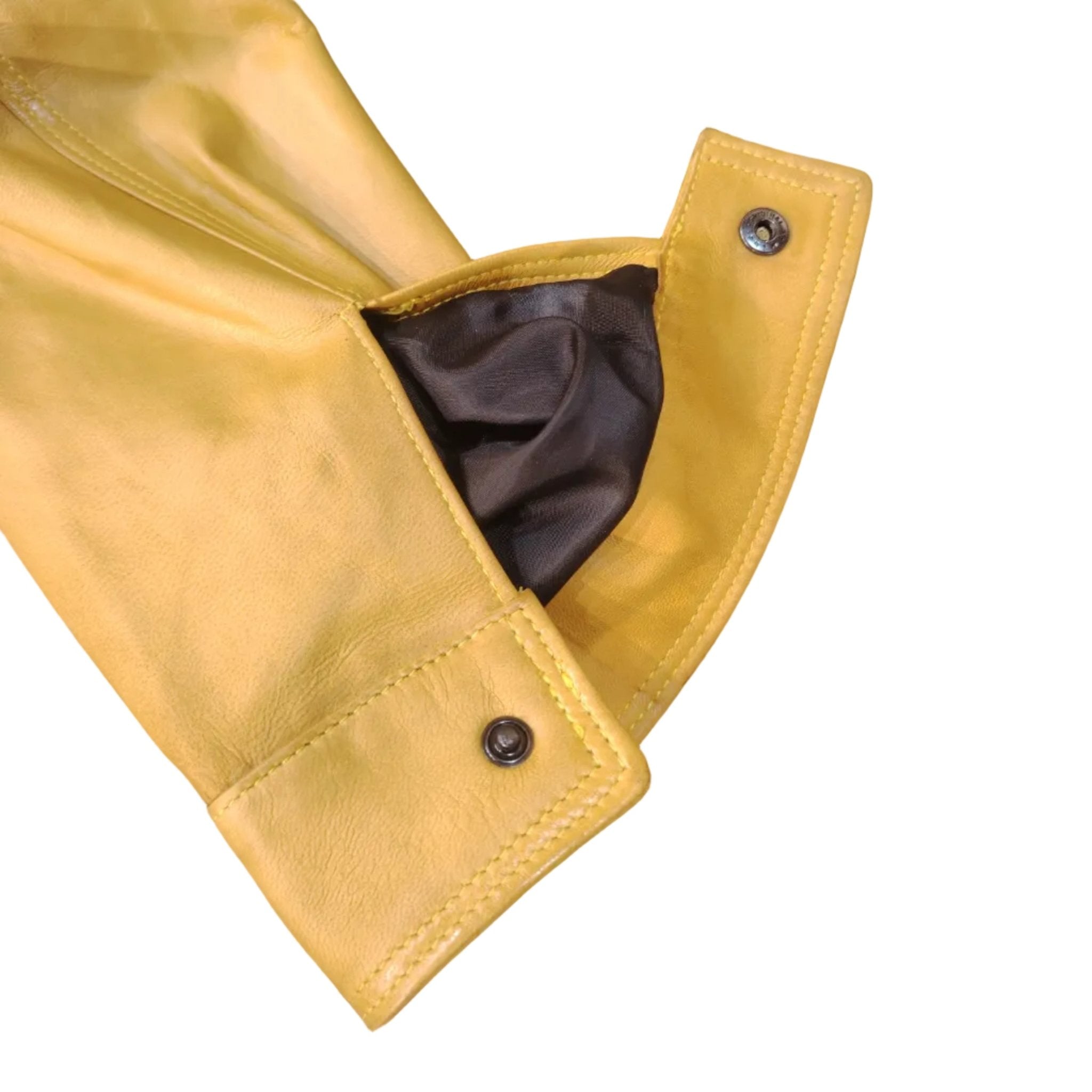 Giacca in pelle uomo tamponata a mano Pelletteria Allegrini Filippo PEGASO tuscany Giallo - Pelletteria Allegrini