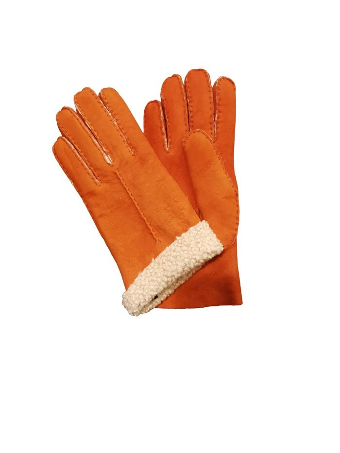 Guanto donna in camoscio e lana merinos Pelletteria Allegrini Filippo G307 Arancio - Pelletteria Allegrini